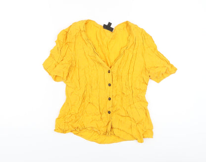 Womens UK Size 10 Topshop Yellow Basic Blouse
