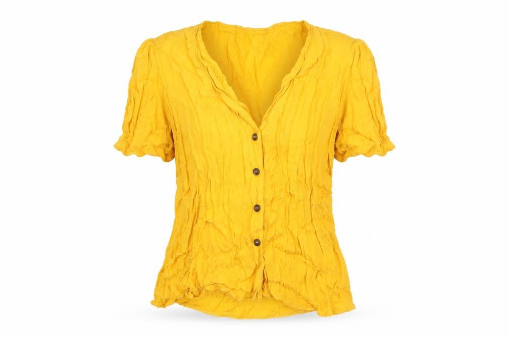 Womens UK Size 10 Topshop Yellow Basic Blouse