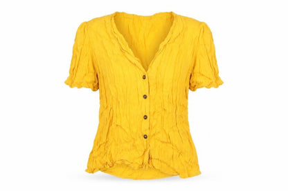 Womens UK Size 10 Topshop Yellow Basic Blouse