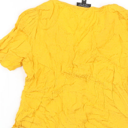 Womens UK Size 10 Topshop Yellow Basic Blouse