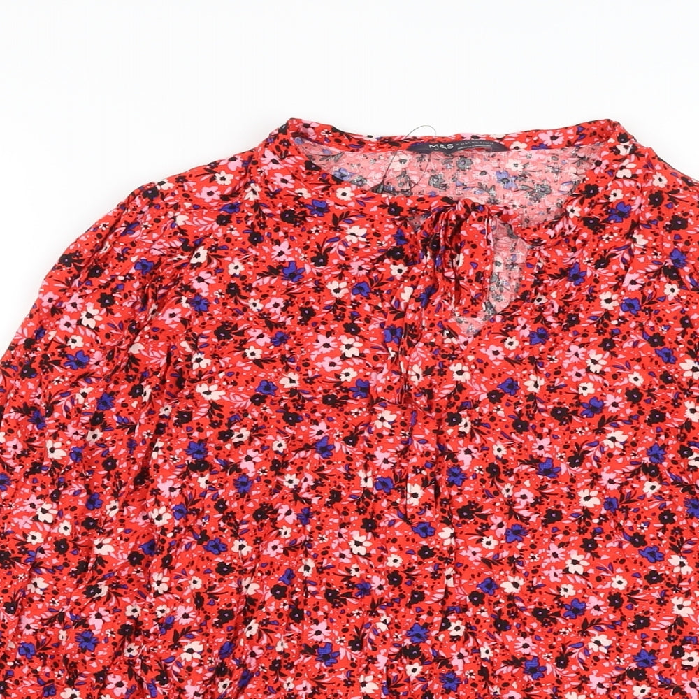 Womens UK Size 6 Marks and Spencer Red Basic Blouse