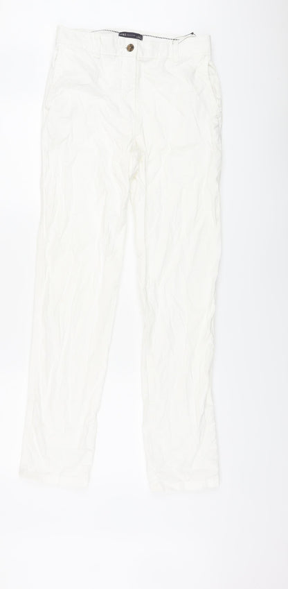 Womens UK Size 8 Marks and Spencer Regular Fit  White Trousers