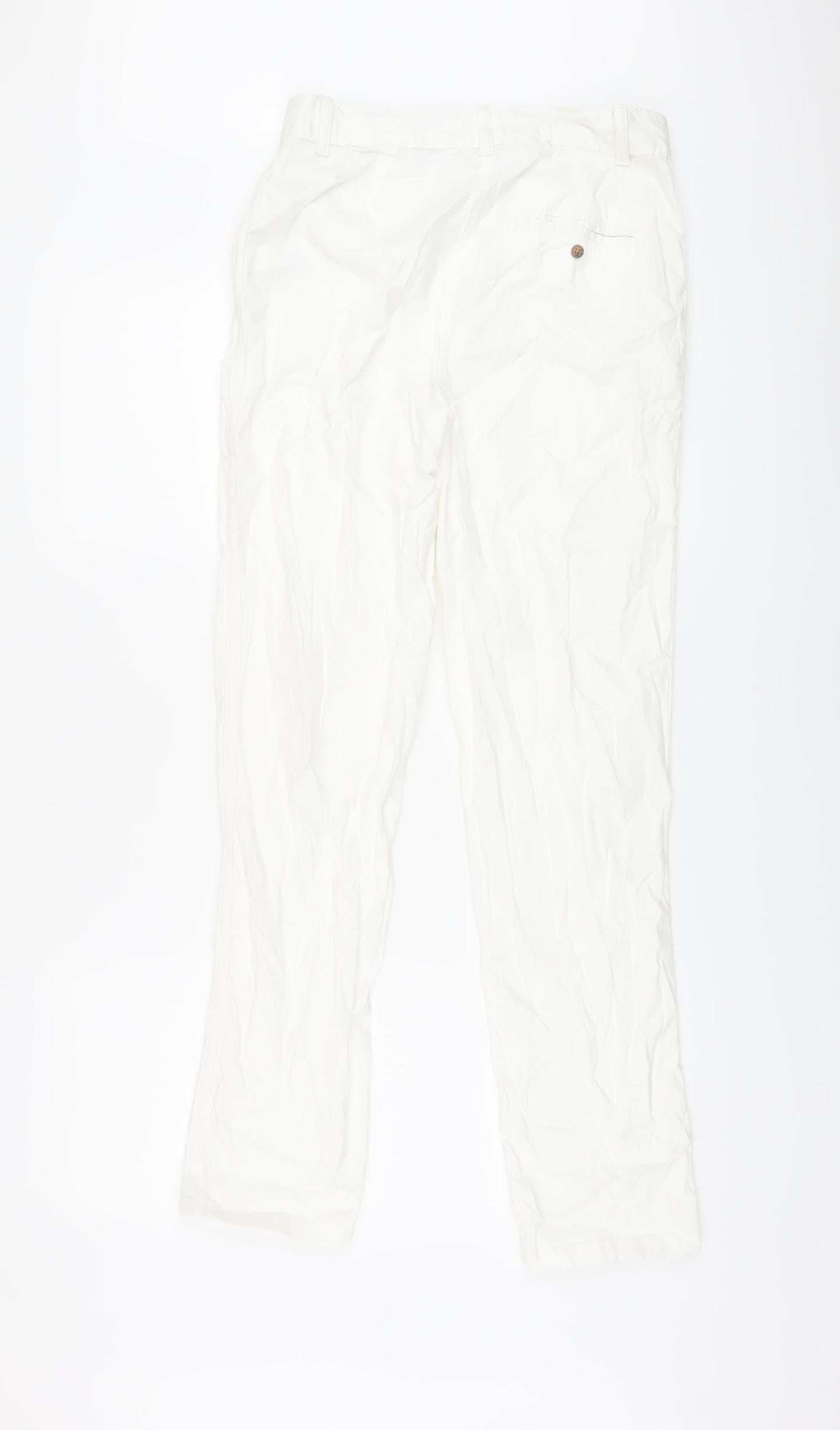 Womens UK Size 8 Marks and Spencer Regular Fit  White Trousers