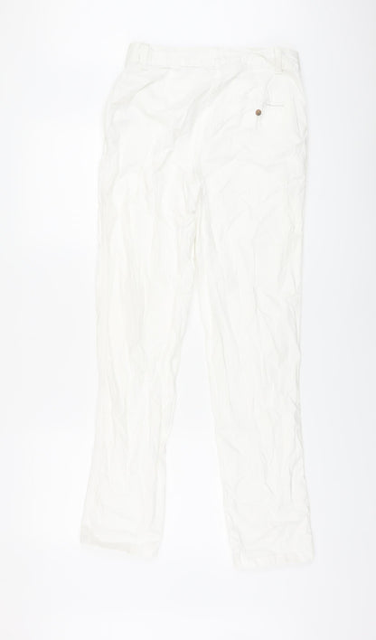 Womens UK Size 8 Marks and Spencer Regular Fit  White Trousers