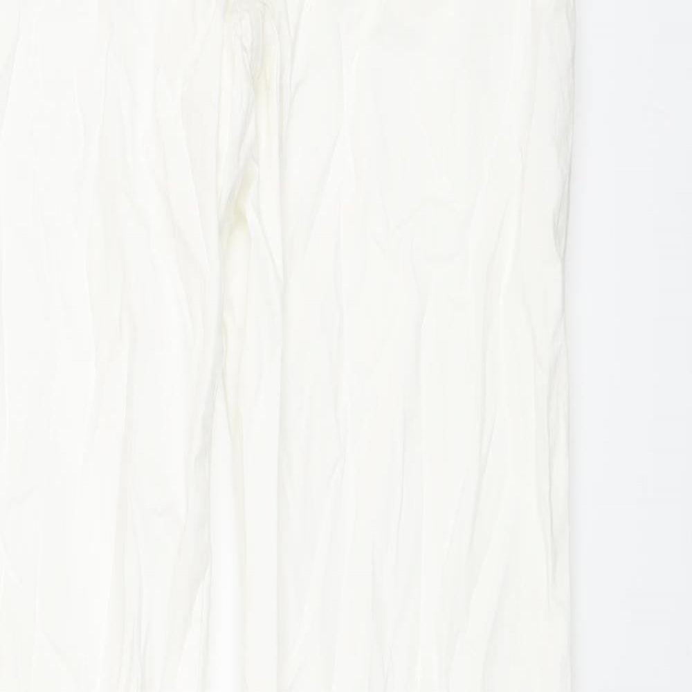 Womens UK Size 8 Marks and Spencer Regular Fit  White Trousers