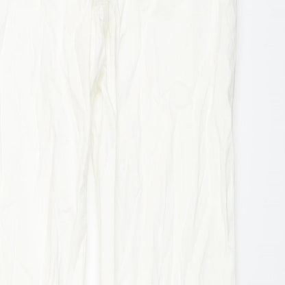 Womens UK Size 8 Marks and Spencer Regular Fit  White Trousers