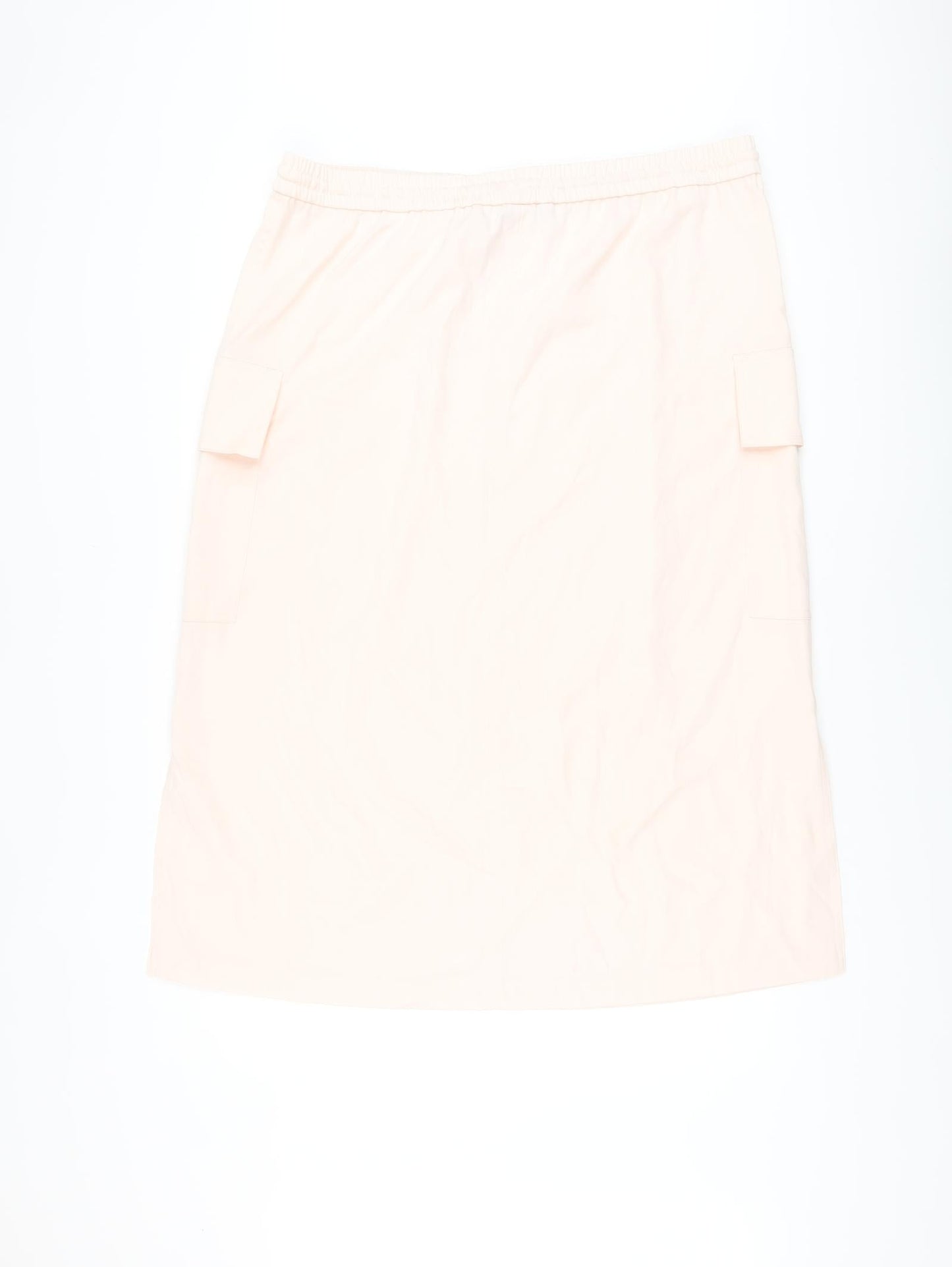 Marks and Spencer Womens Pink Polyester A-Line Skirt Size 18 Drawstring