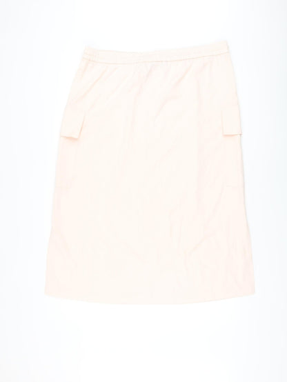 Marks and Spencer Womens Pink Polyester A-Line Skirt Size 18 Drawstring