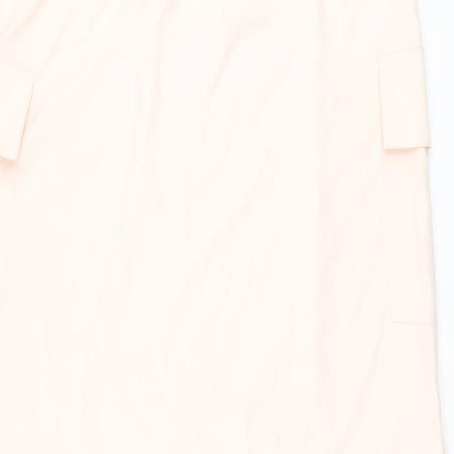 Marks and Spencer Womens Pink Polyester A-Line Skirt Size 18 Drawstring