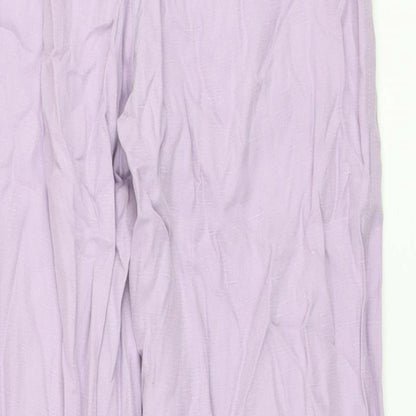 Autograph Womens Purple Lyocell Jogger Trousers Size 8 L26 in Regular Button