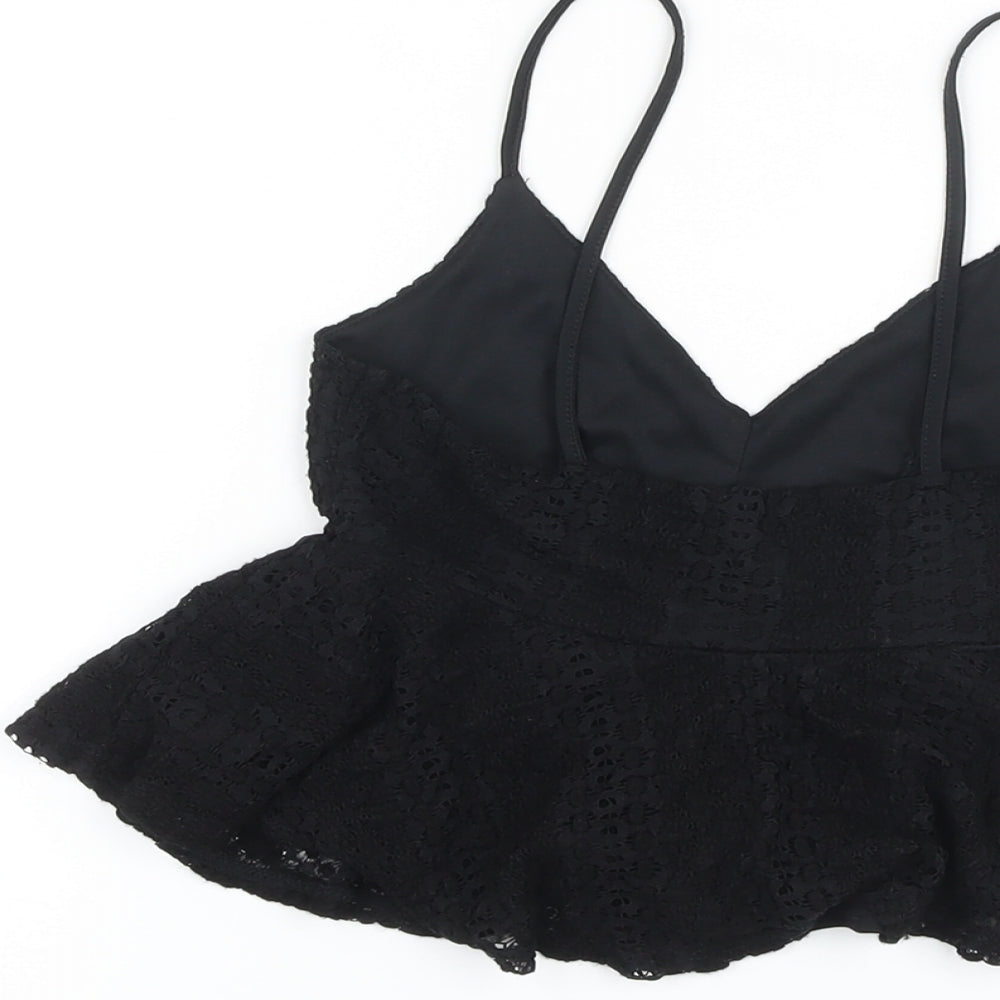 Womens UK Size 6 Topshop Black Basic Tank