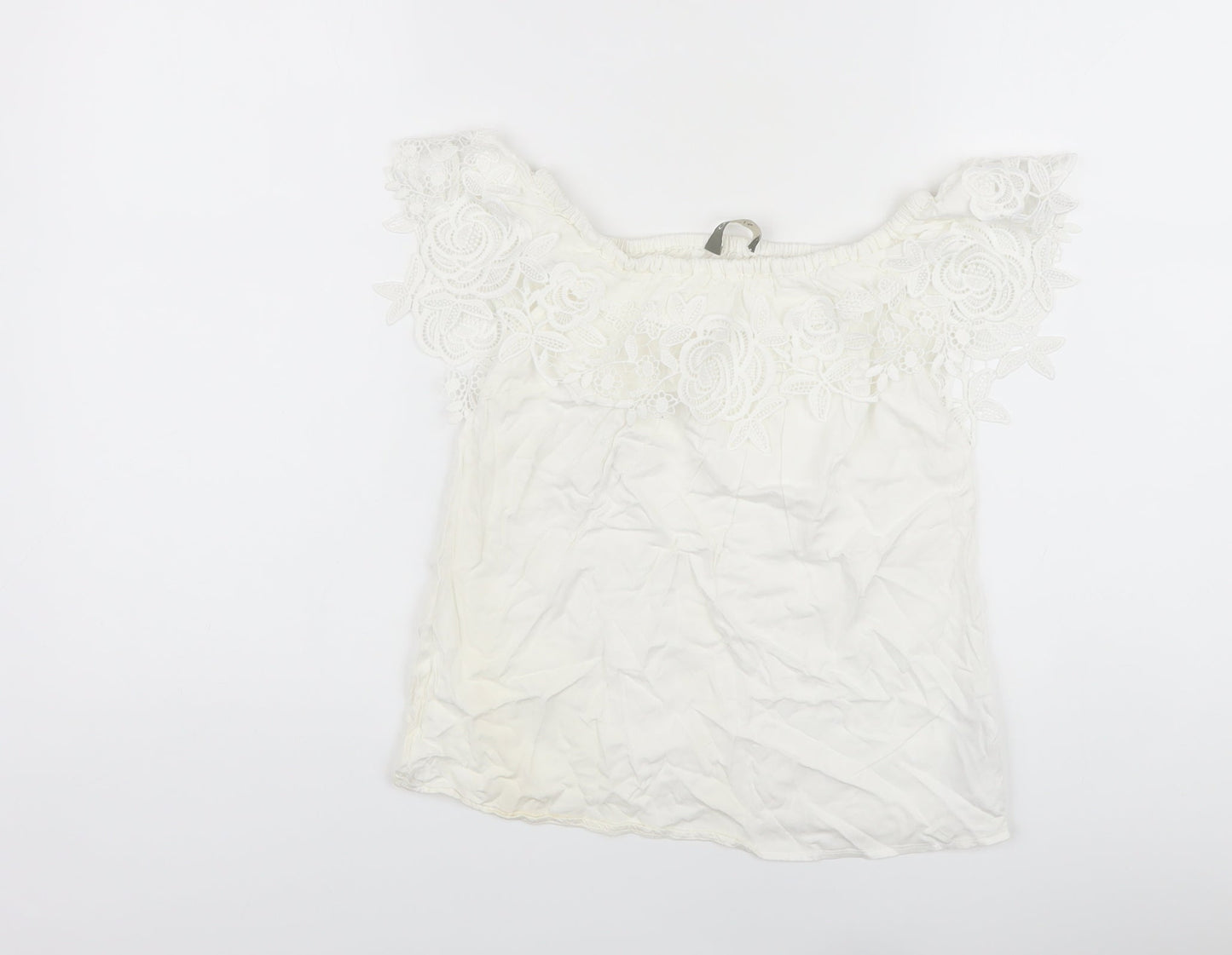 Womens UK Size 6 Oasis White Basic Blouse