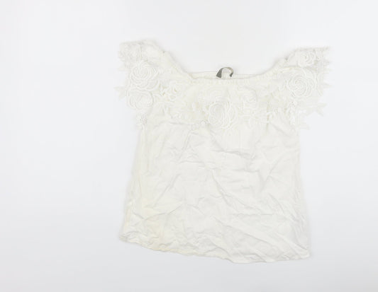 Womens UK Size 6 Oasis White Basic Blouse