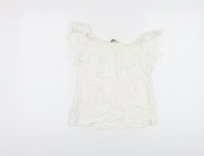 Womens UK Size 6 Oasis White Basic Blouse