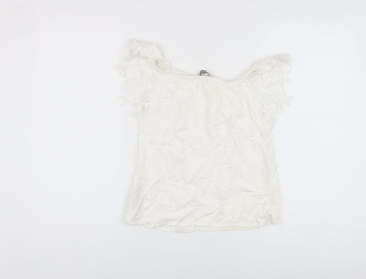 Womens UK Size 6 Oasis White Basic Blouse