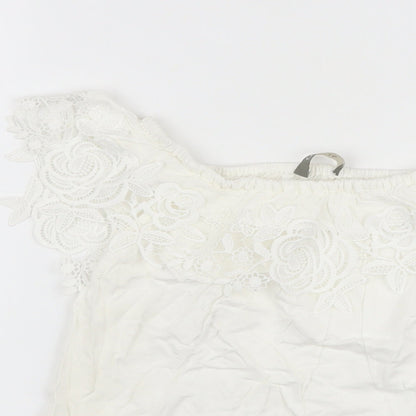 Womens UK Size 6 Oasis White Basic Blouse