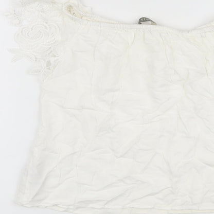 Womens UK Size 6 Oasis White Basic Blouse
