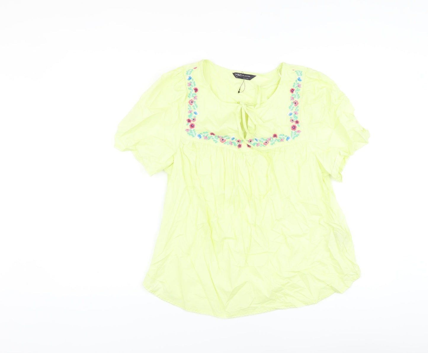 Womens UK Size 10 Marks and Spencer Green Basic Blouse
