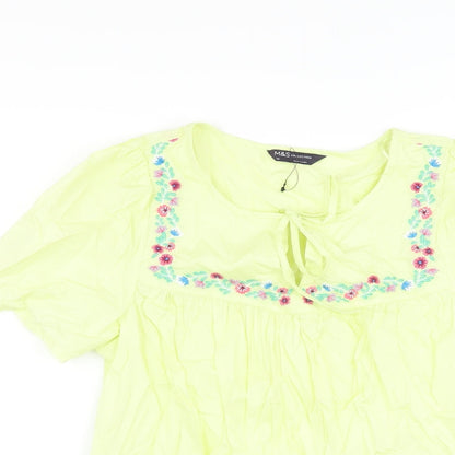 Womens UK Size 10 Marks and Spencer Green Basic Blouse