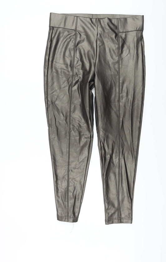 Womens UK Size 8 Marks and Spencer Regular Fit Jegging Gold Trousers
