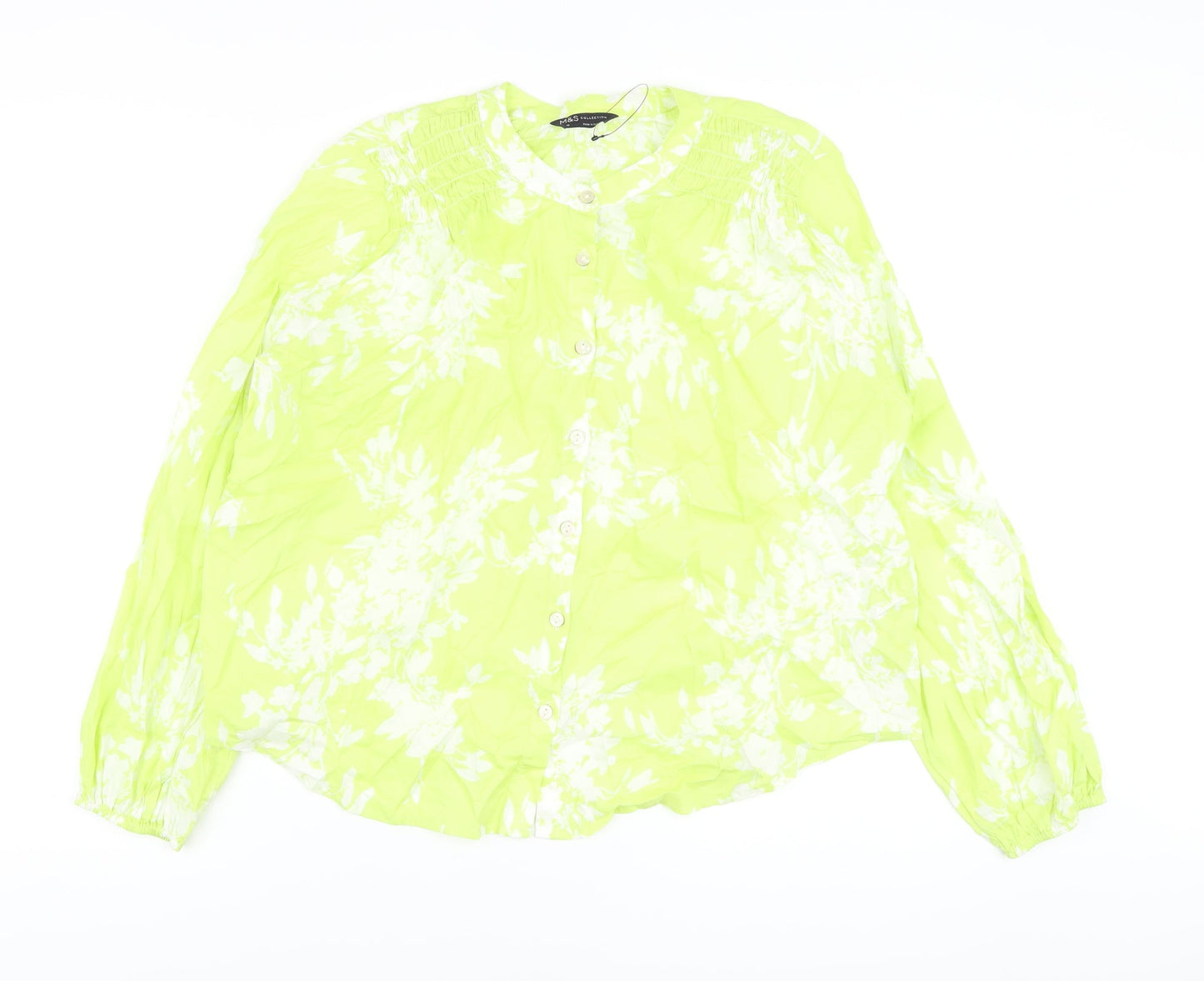 Womens UK Size 10 Marks and Spencer Green Basic Blouse