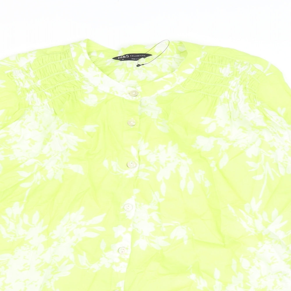 Womens UK Size 10 Marks and Spencer Green Basic Blouse