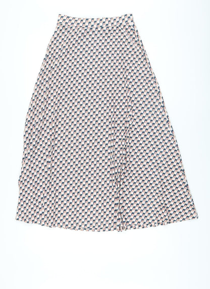 Marks and Spencer Womens Multicoloured Geometric Polyester A-Line Skirt Size 8