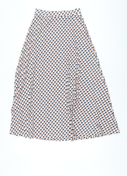 Marks and Spencer Womens Multicoloured Geometric Polyester A-Line Skirt Size 8