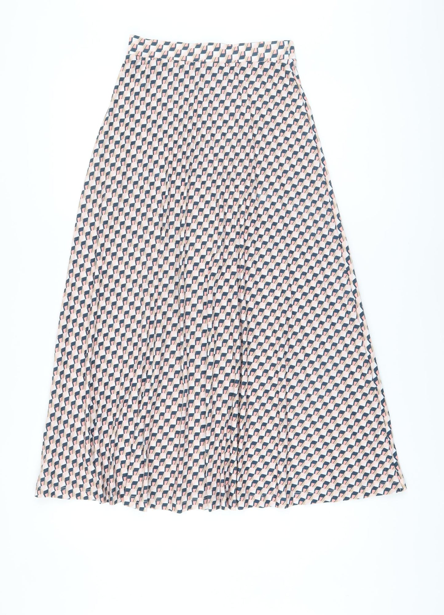 Marks and Spencer Womens Multicoloured Geometric Polyester A-Line Skirt Size 8