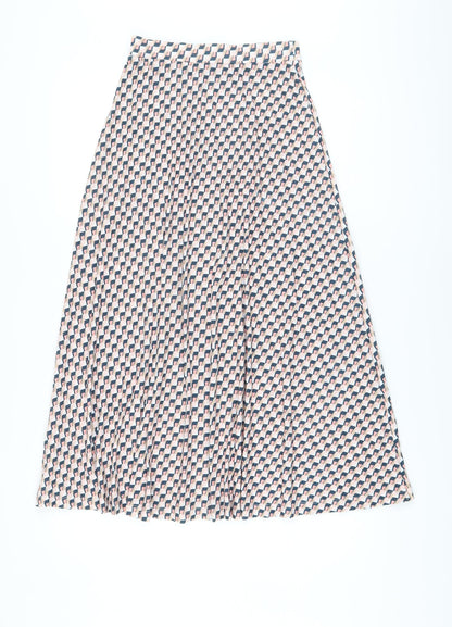 Marks and Spencer Womens Multicoloured Geometric Polyester A-Line Skirt Size 8