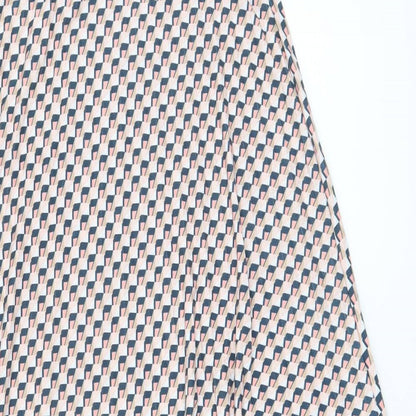 Marks and Spencer Womens Multicoloured Geometric Polyester A-Line Skirt Size 8