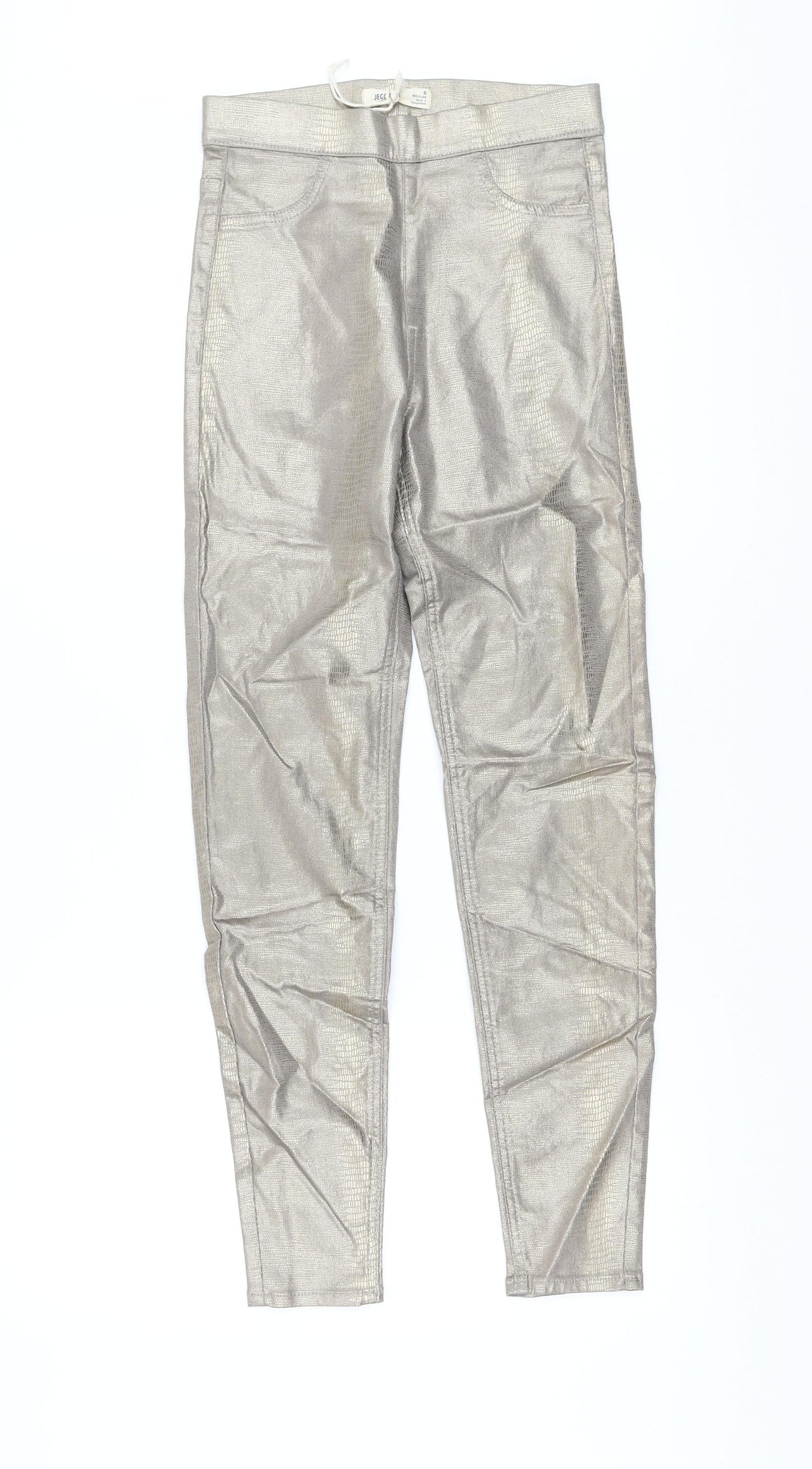 Womens UK Size 6 Marks and Spencer Regular Fit Jegging Gold Trousers