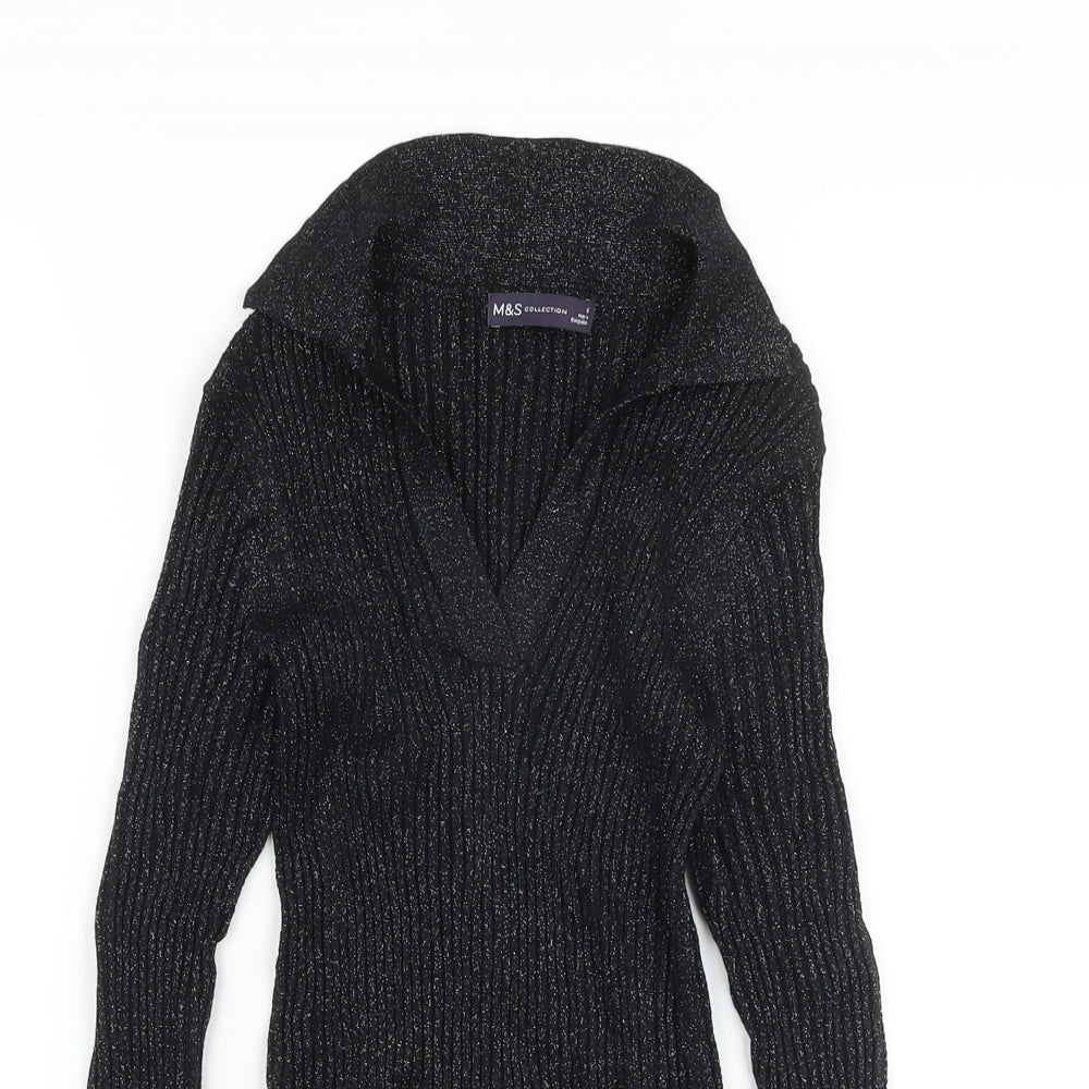 Womens UK Size 6 Marks and Spencer Black Pullover Jumper