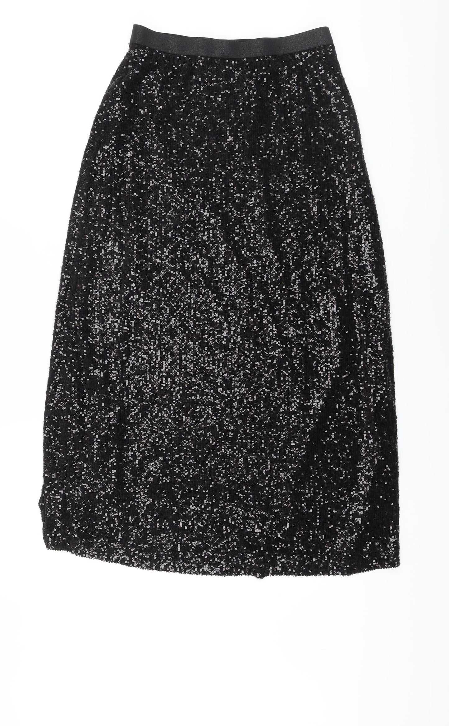 Marks and Spencer Womens Black Polyester A-Line Skirt Size 8