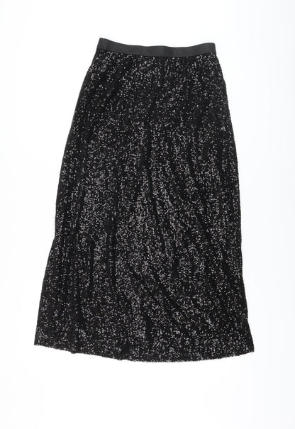 Marks and Spencer Womens Black Polyester A-Line Skirt Size 8
