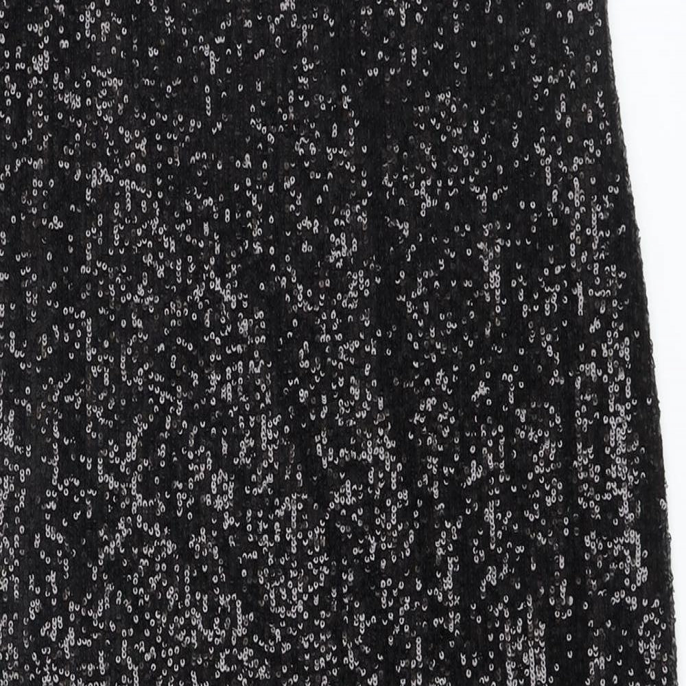 Marks and Spencer Womens Black Polyester A-Line Skirt Size 8