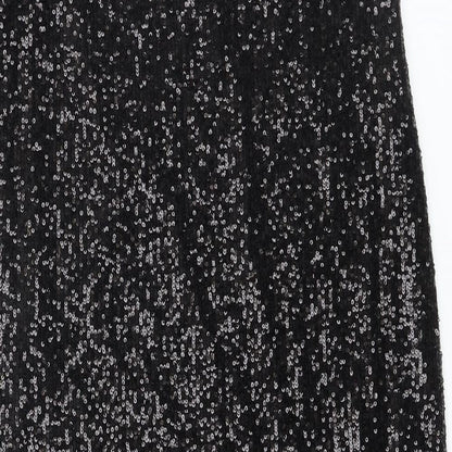 Marks and Spencer Womens Black Polyester A-Line Skirt Size 8