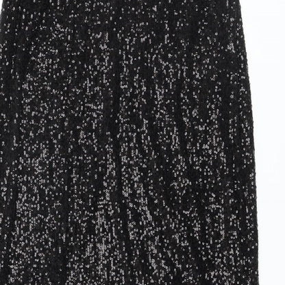 Marks and Spencer Womens Black Polyester A-Line Skirt Size 8