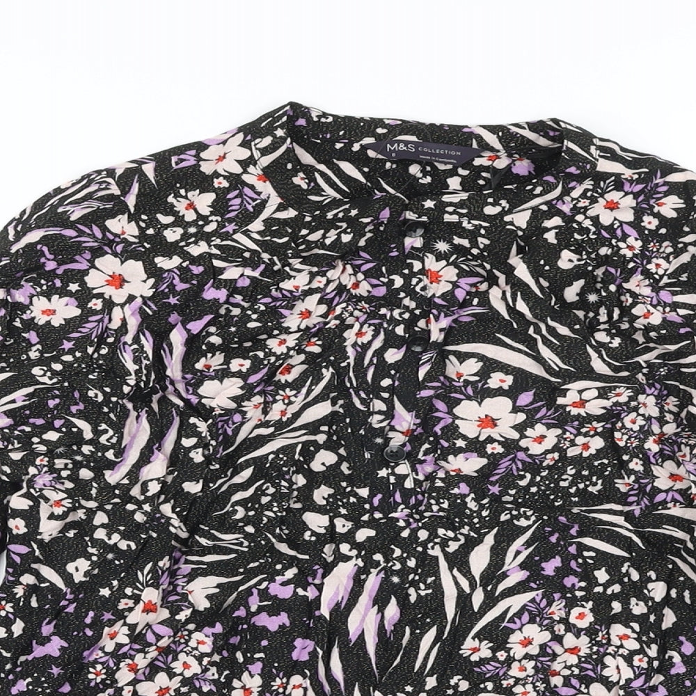 Womens UK Size 8 Marks and Spencer Black Basic Blouse