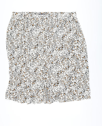 Marks and Spencer Womens Multicoloured Animal Print Viscose A-Line Skirt Size 24