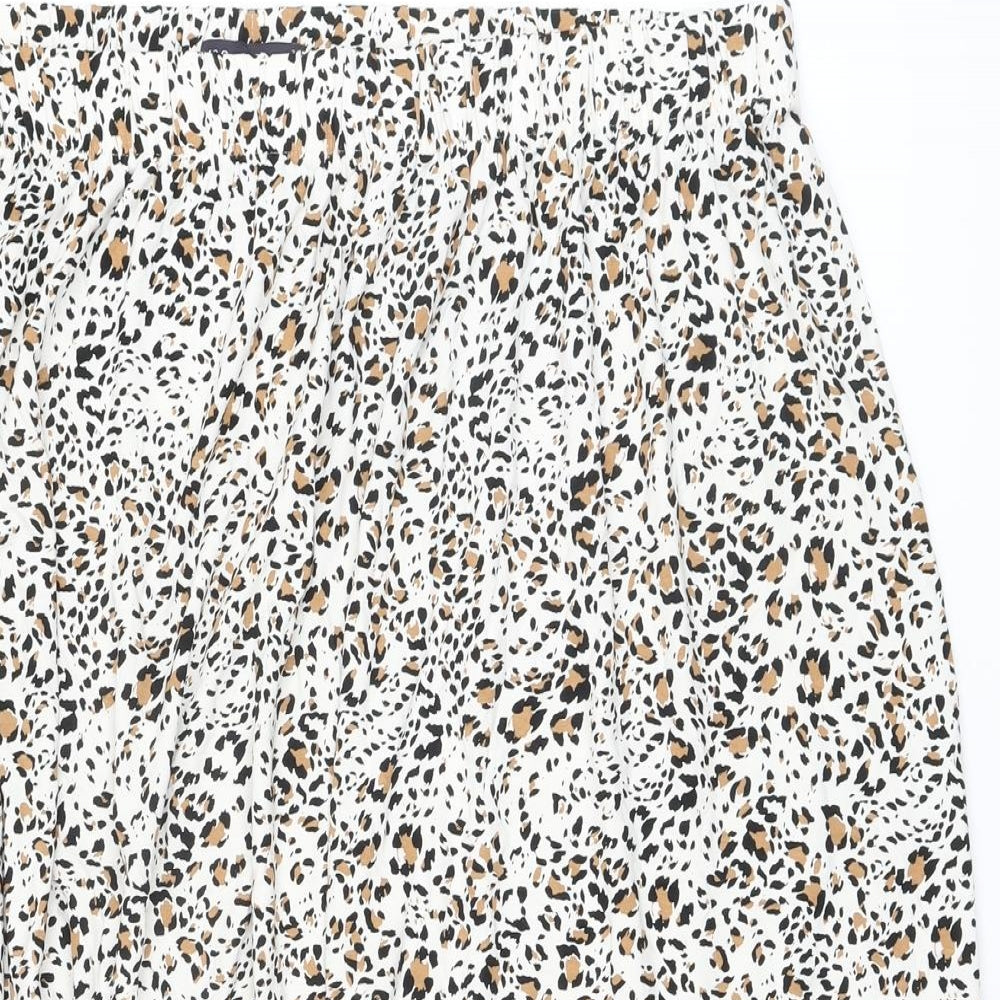 Marks and Spencer Womens Multicoloured Animal Print Viscose A-Line Skirt Size 24