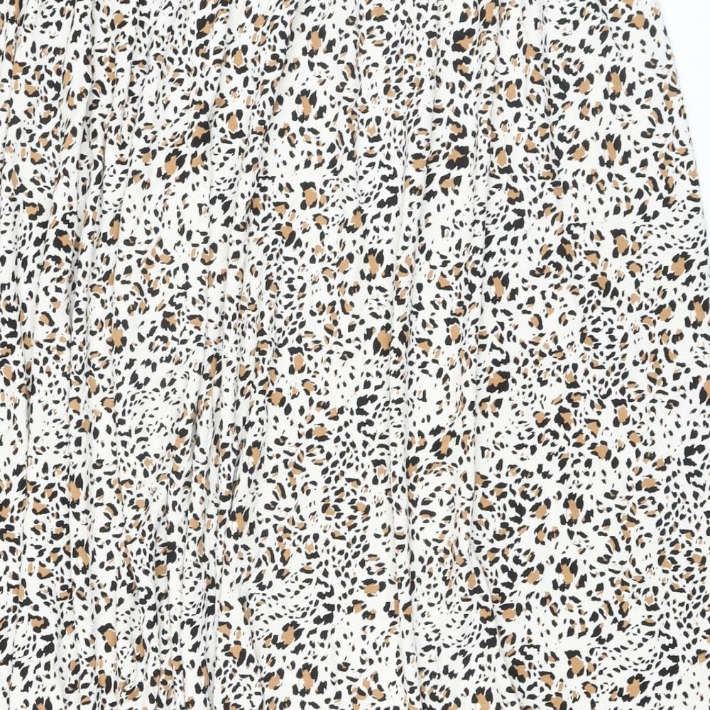 Marks and Spencer Womens Multicoloured Animal Print Viscose A-Line Skirt Size 24