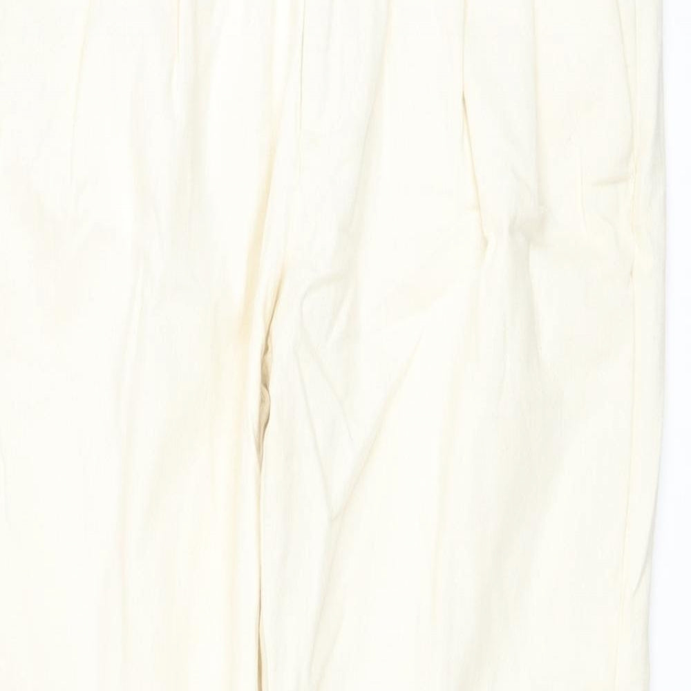 Marks and Spencer Mens Ivory Cotton Straight Jeans Size 36 in L29 in Regular Button