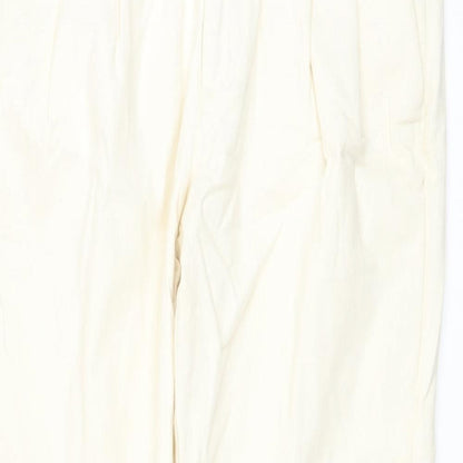 Marks and Spencer Mens Ivory Cotton Straight Jeans Size 36 in L29 in Regular Button