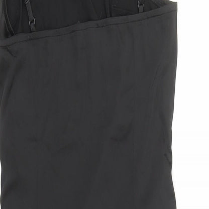 Naanaa Womens Black Polyester Pencil Dress Size 10 Cowl Neck Zip