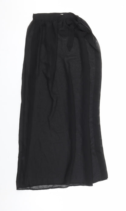 Additional front view of ASOS women’s black polyester cover up, size UK 10