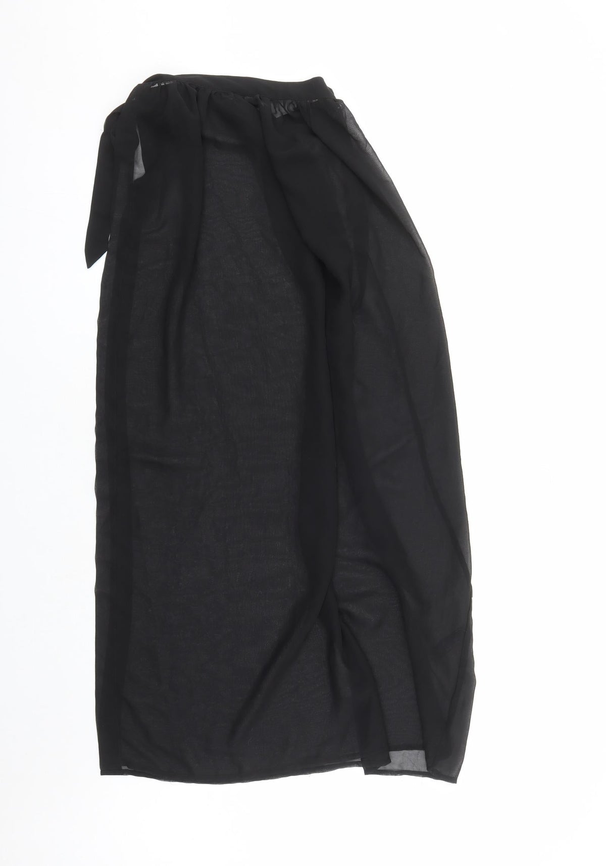Back view of ASOS women’s black polyester cover up, size UK 10