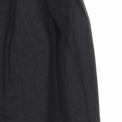 Brand and care label for ASOS women’s black polyester cover up, size UK 10
