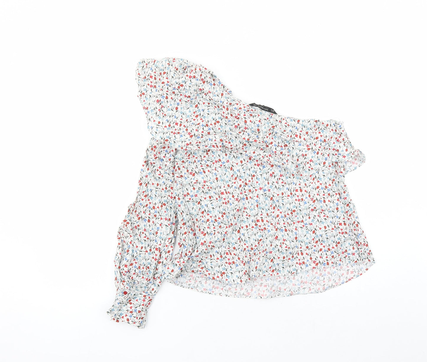 Womens UK Size S Zara Multicoloured Basic Blouse