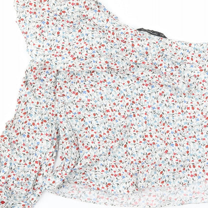 Womens UK Size S Zara Multicoloured Basic Blouse